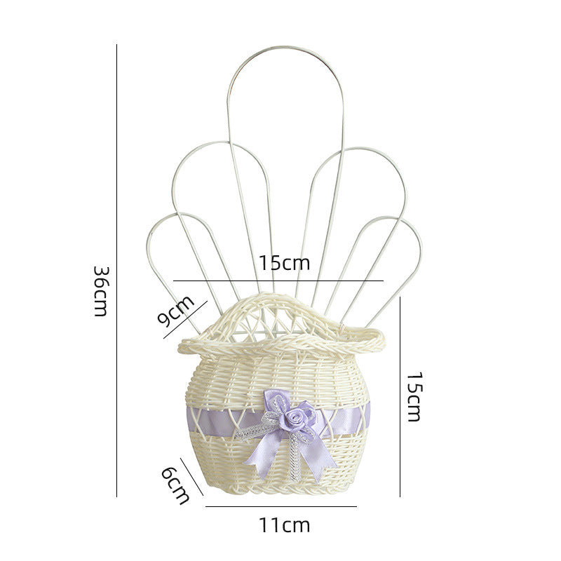Decorative Woven Flower Basket Bowlift