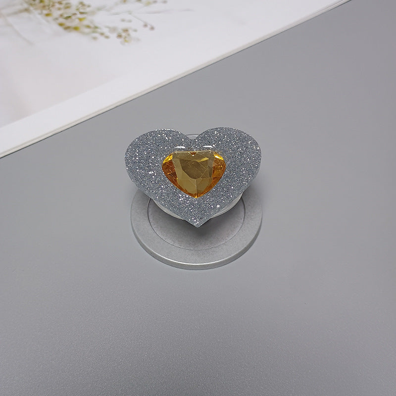 Decorative Heart-Shaped Phone Grip Bowlift