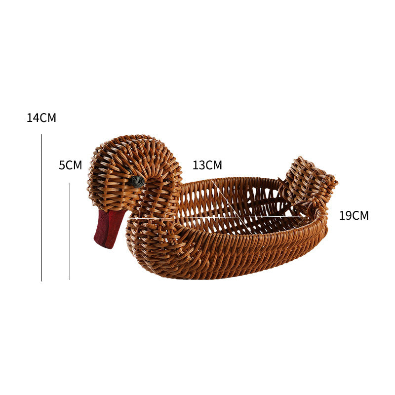 Decorative Woven Duck-Shaped Storage Basket Bowlift