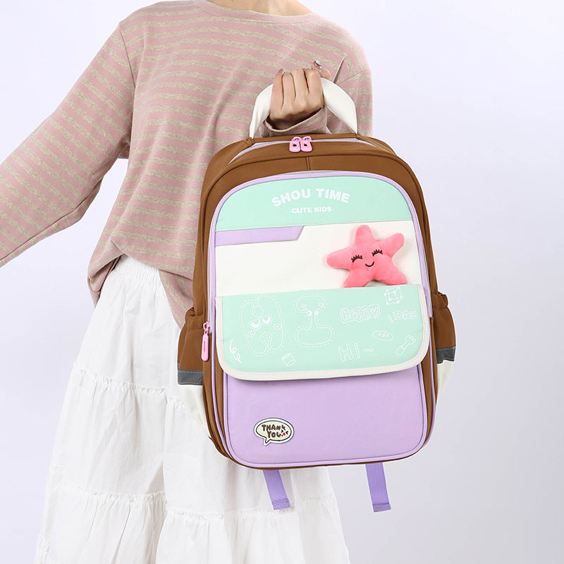 Kid's Playful Cartoon-Themed Backpack Bowlift