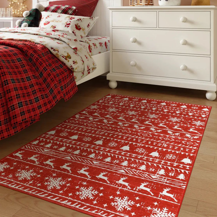 BowLift | Christmas Rug - Crystal Velvet Living Room Bedroom Non-Slip And Stain-Resistant Rug