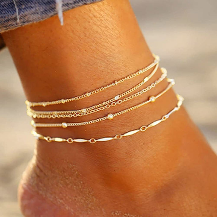Elegant Double Chain Anklet Bowlift