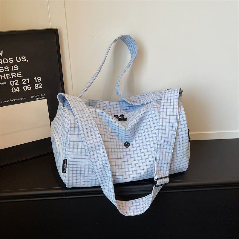 Trendy Grid Pattern Travel Duffel
