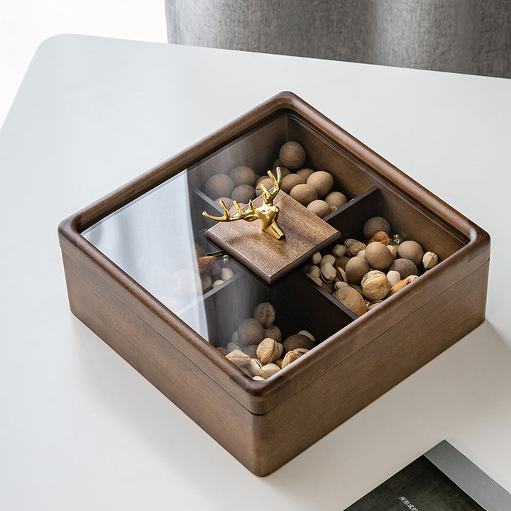 Elegant Wooden Snack Storage Bowlift