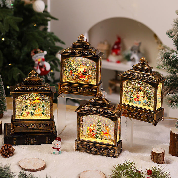 Nostalgic Christmas lantern with moving snowfall scene Bowlift