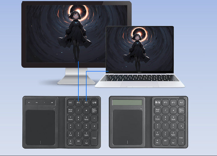 Wireless Numeric Keypad with Touchpad Bowlift