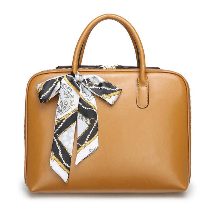 Elegant Handbag with Fashionable Scarf Bowlift