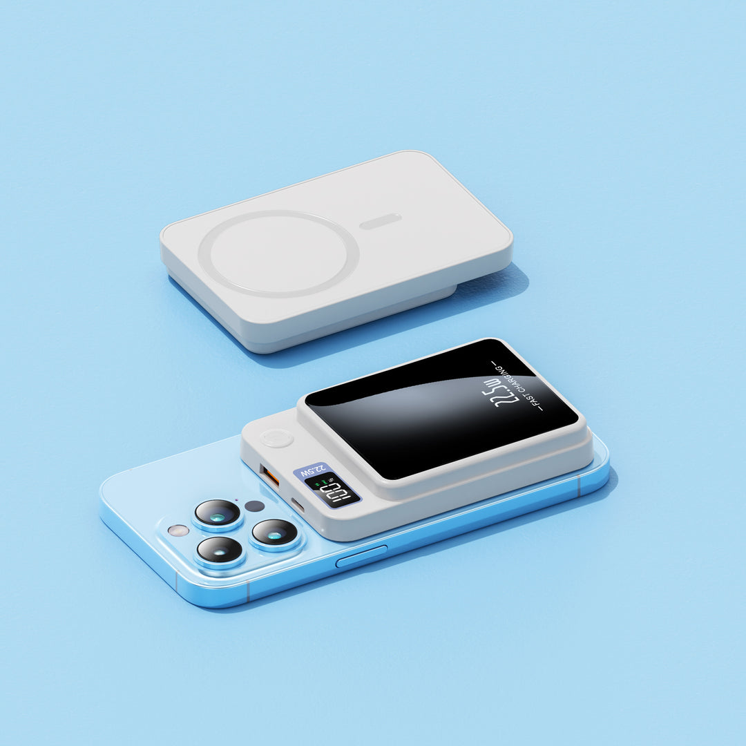 Portable fast-charge power bank with LED display and wireless charging function Bowlift