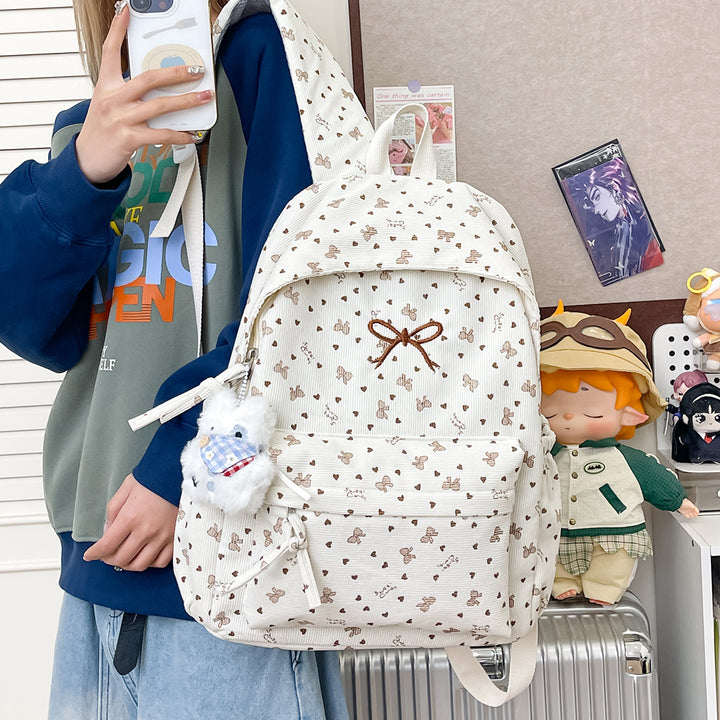 Floral-Patterned Travel Backpack Bowlift
