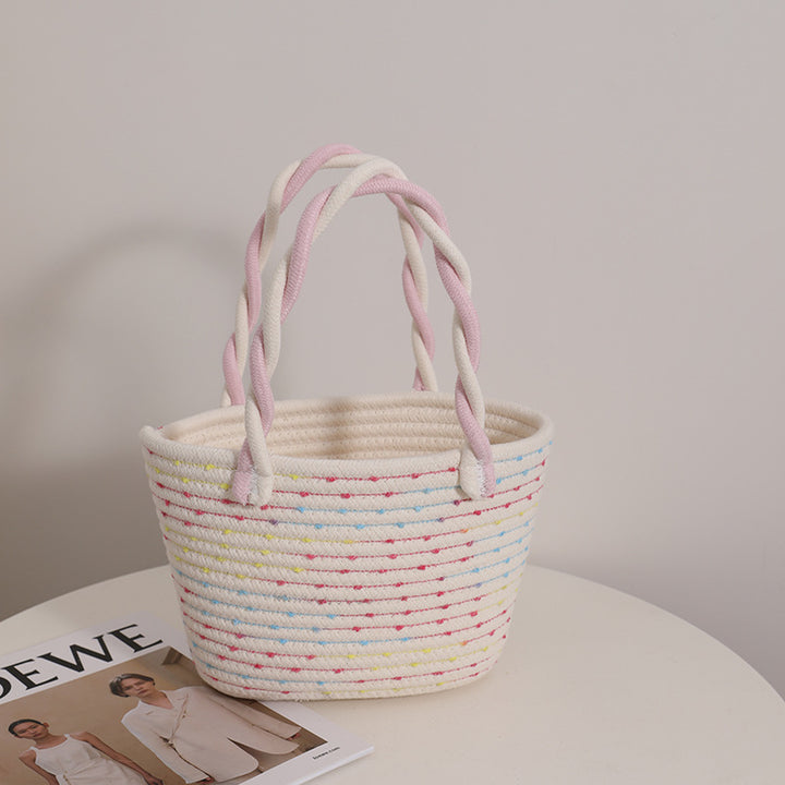 Fashionable Handbag Made of Braided Textile Bowlift