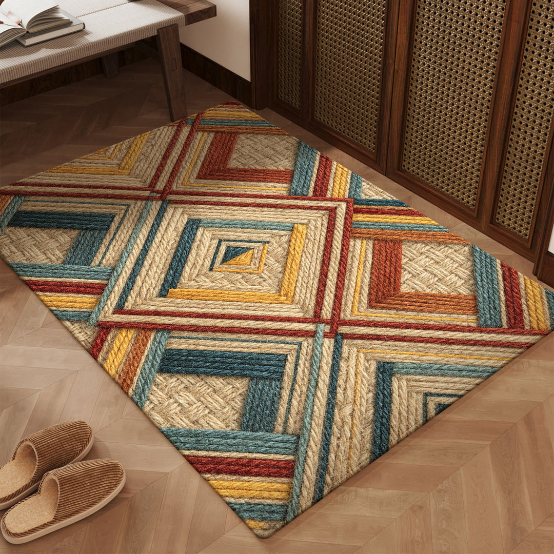 Textured Geometric Area Rug