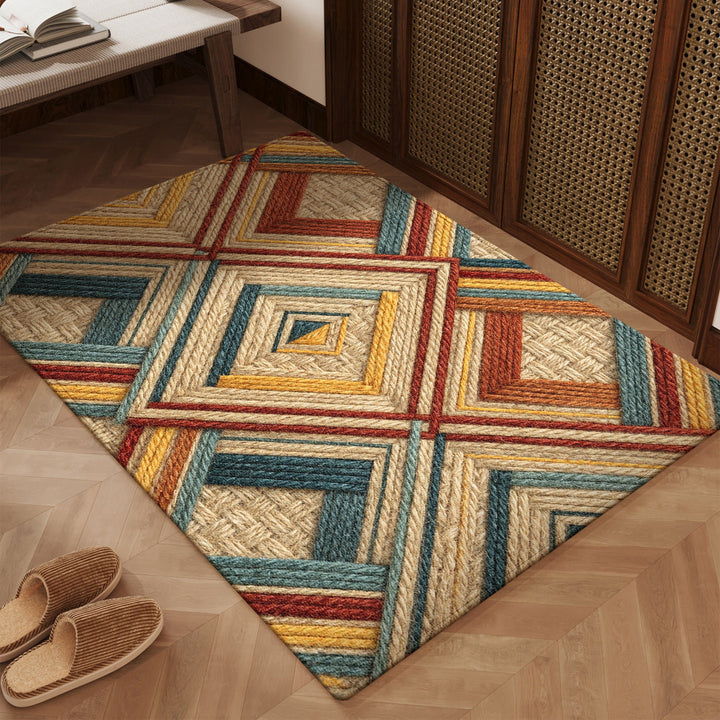 Textured Geometric Area Rug