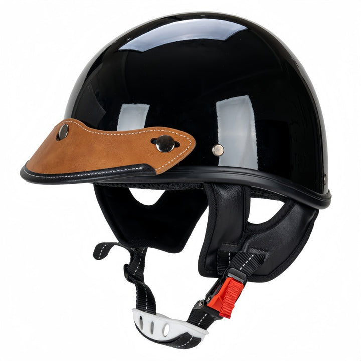 Classic Leather Motorcycle Helmet Bowlift