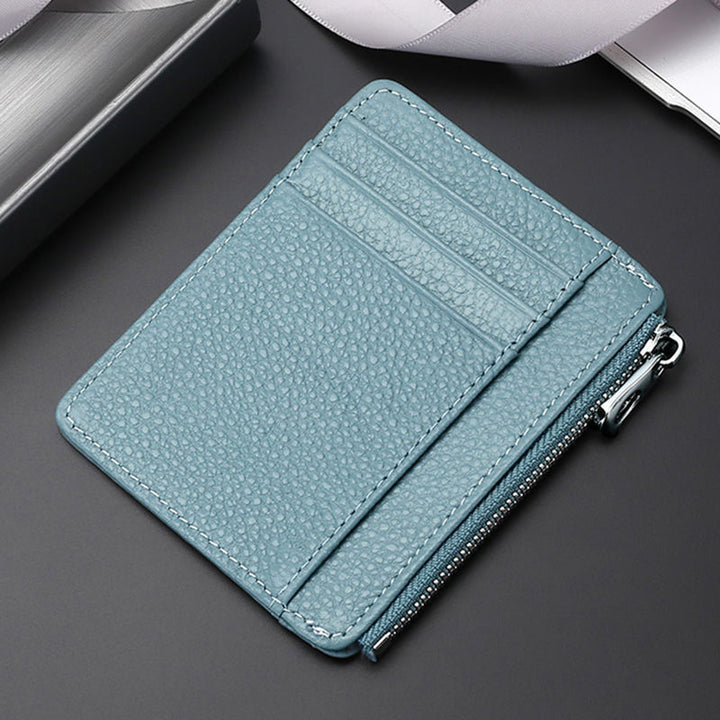 Zippered Leather Card Holder