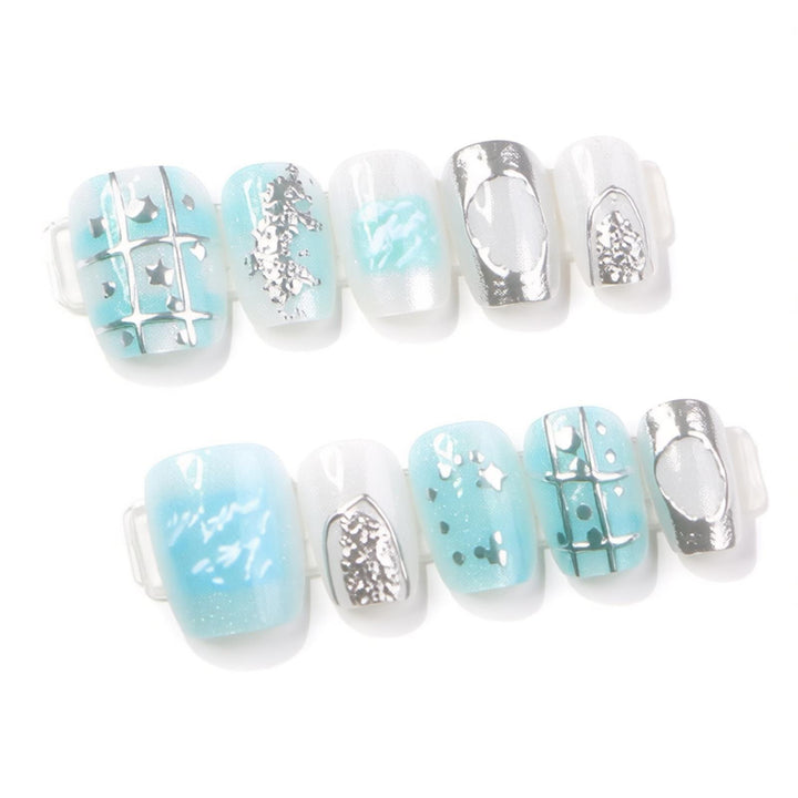 Artistic Press-On Nail Set Bowlift