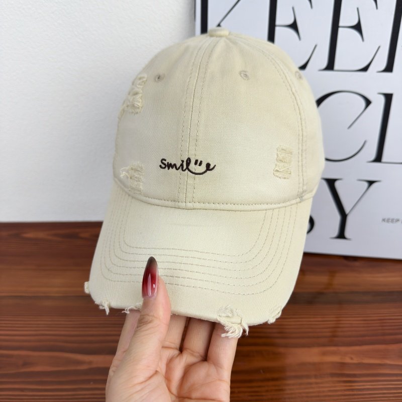 Women's Distressed Cotton Baseball Cap Bowlift 1784270843