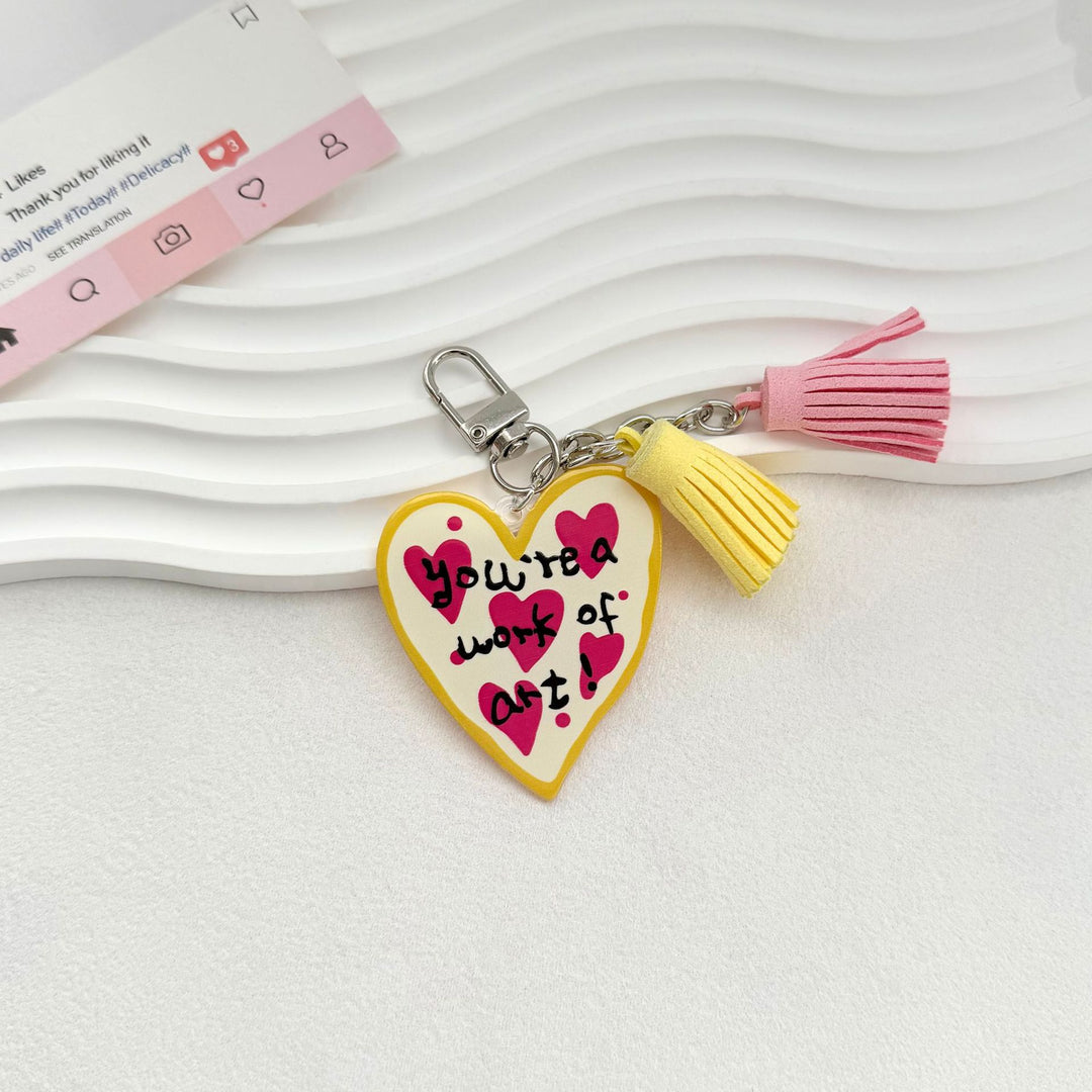 Quirky Heart Charm Keychain Bowlift