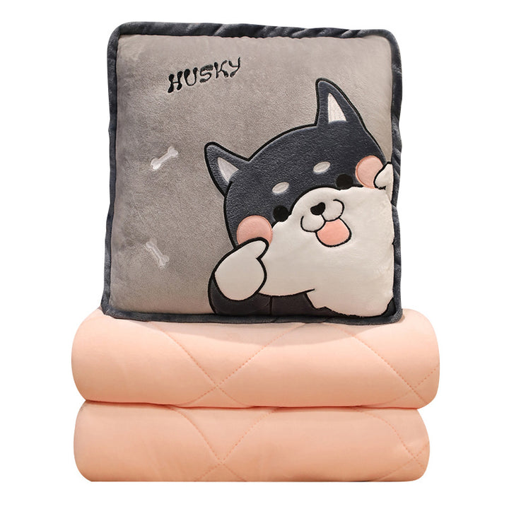 Plush pillow with cute husky design Bowlift