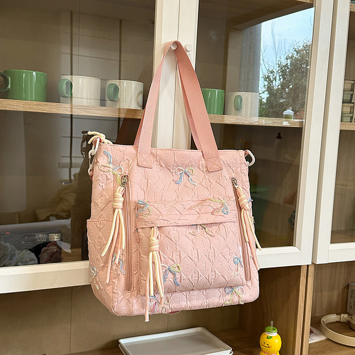 Quilted Bow-Detail Fashion Backpack Bowlift