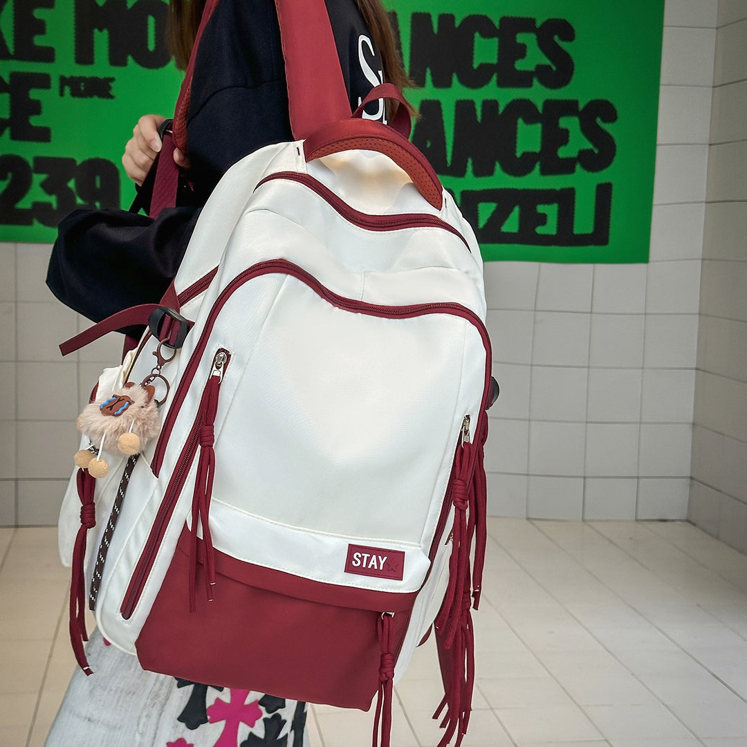 Backpack with Cute Animal Pendant and Practical Compartments Bowlift