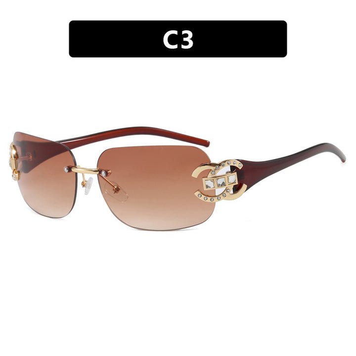 Women's fashionable sunglasses with luxurious geometric frame and protective UV filter Bowlift