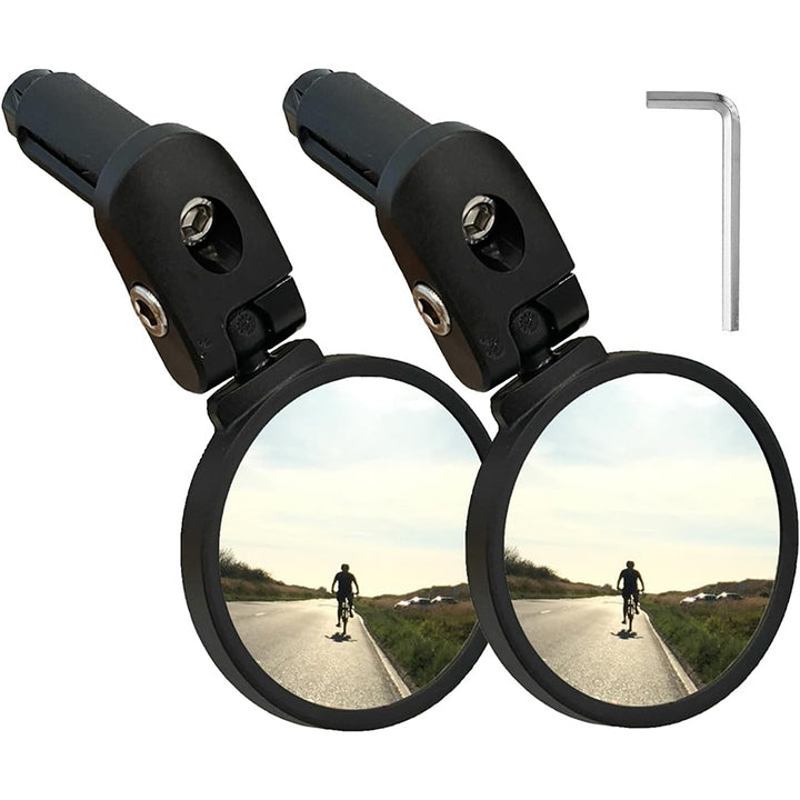 adjustable bicycle bar-end convex safety mirrors with full swivel and anti-glare glass Bowlift
