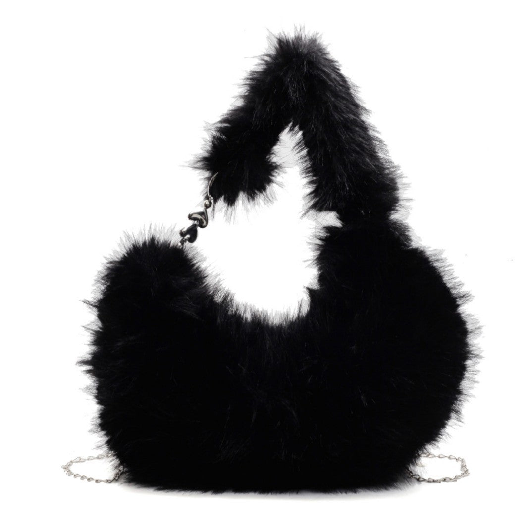 Plush Shoulder Bag with Unique Design Bowlift