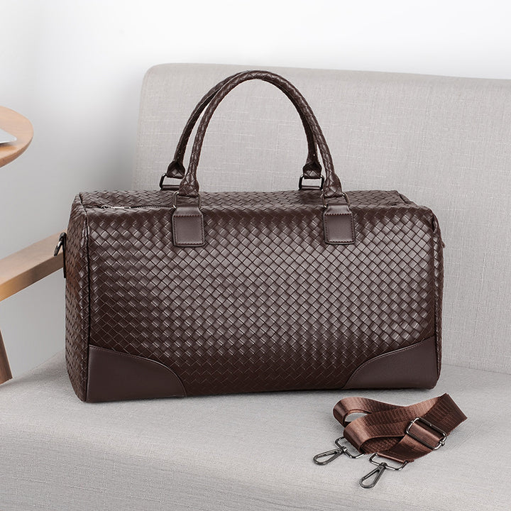 Woven Leather Travel Duffel Bowlift