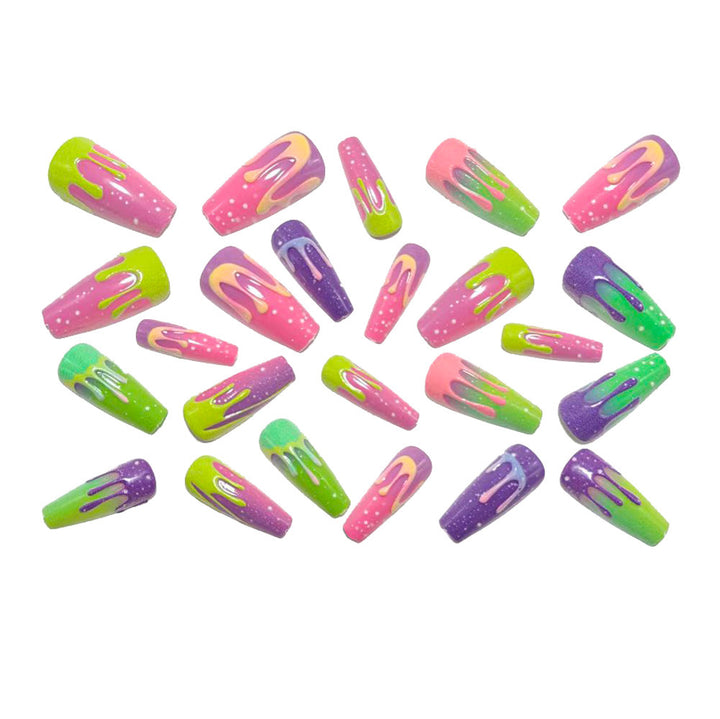 Artificial nail extensions in creative gradient design Bowlift