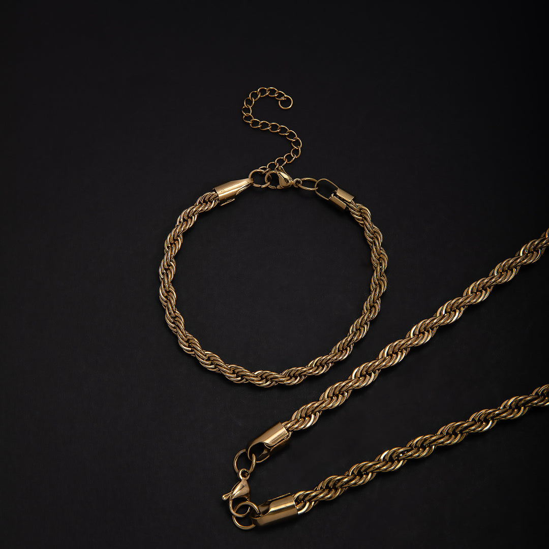 Stylish Braided Chain Jewelry Set Bowlift