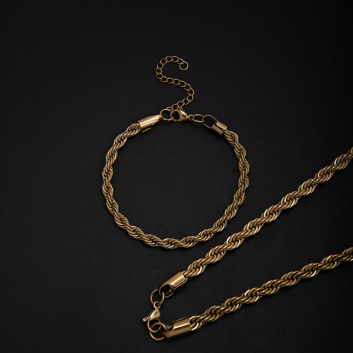 Stylish Braided Chain Jewelry Set Bowlift