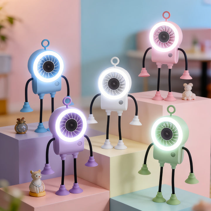 Ladies creative table fan with LED light and ergonomic design Bowlift