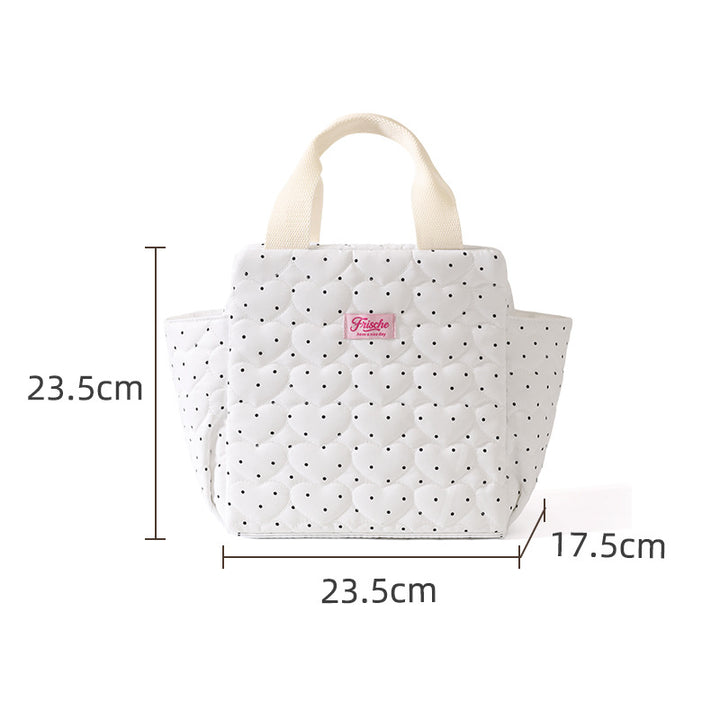 Insulated Heart Patterned Lunch Tote Bowlift