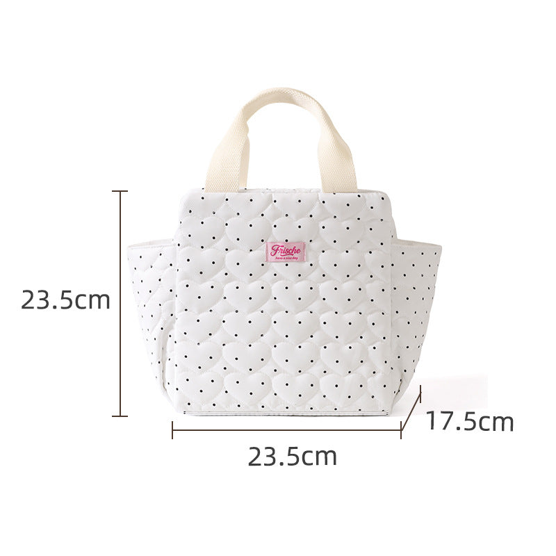 Insulated Heart Print Lunch Bag Bowlift