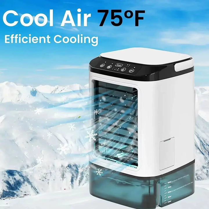 Unisex One Size compact personal vaporizer air cooler with removable water reservoir, digital touch panel, adjustable louvers and USB power Bowlift