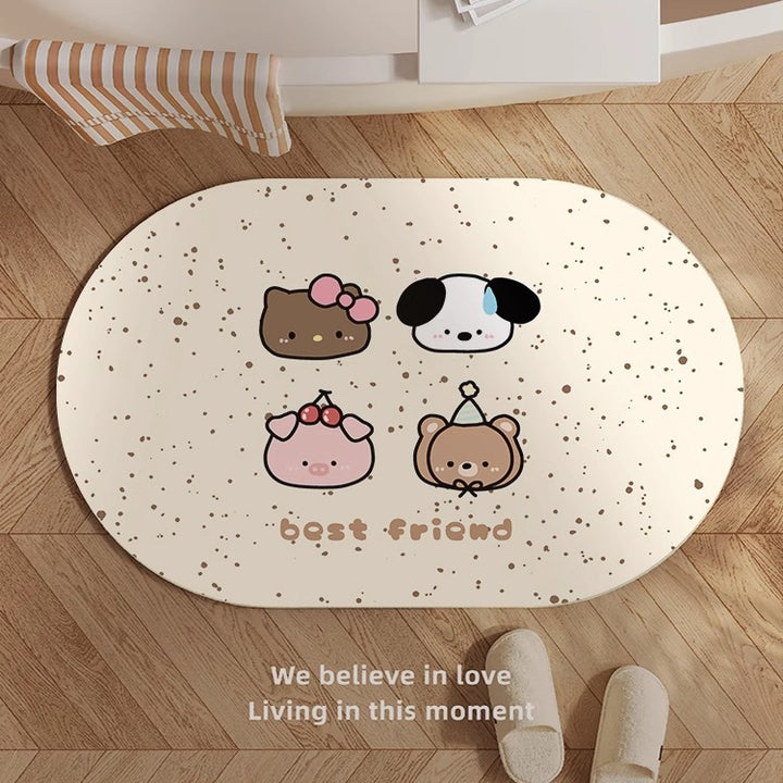 Cute Kitty-Themed Memory Foam Bath Mat Bowlift