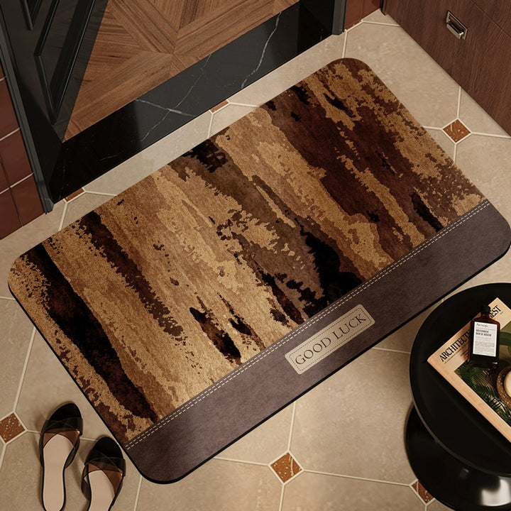 Plush Leopard Print Welcome Mat