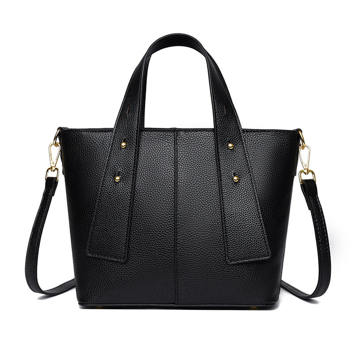 Textured Vegan Leather Multi-Pocket Tote Bowlift