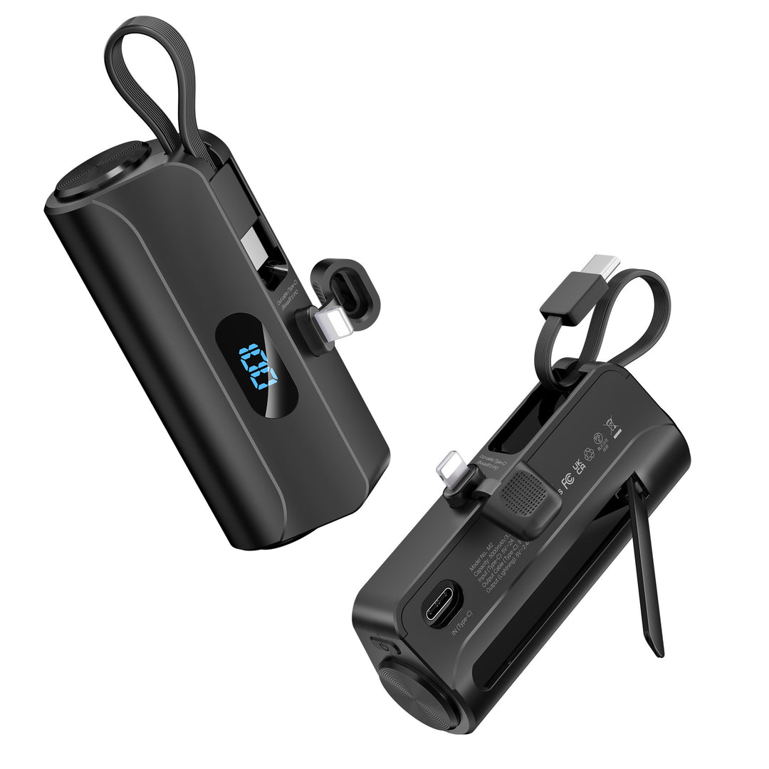 Compact power bank with integrated LED light Bowlift