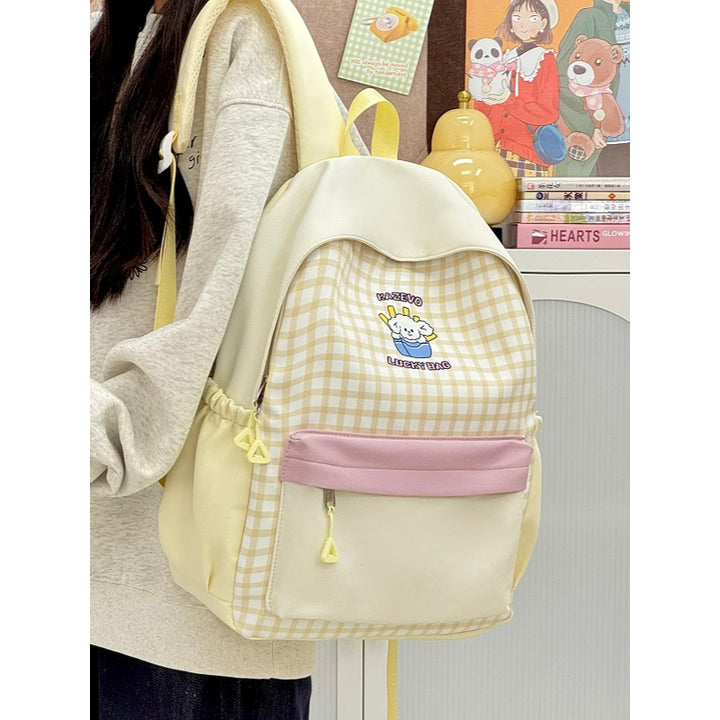 Casual Checkered Backpack Bowlift
