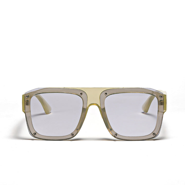 Women's Square Sunglasses with Fashionable Transparent Frame Bowlift