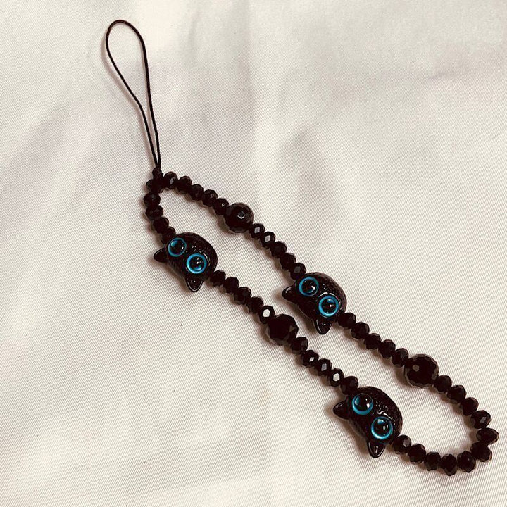 Charming Cat-Themed Beaded Eyewear Holder Bowlift