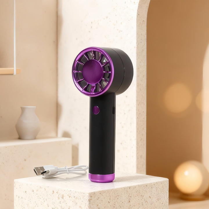 Ladies Portable Hand Fan with USB Charging Function and Ergonomic Design Bowlift