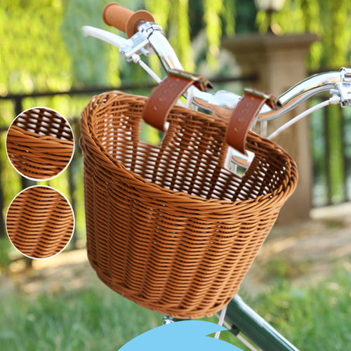 Decorative Woven Storage Basket with Leather Handles Bowlift