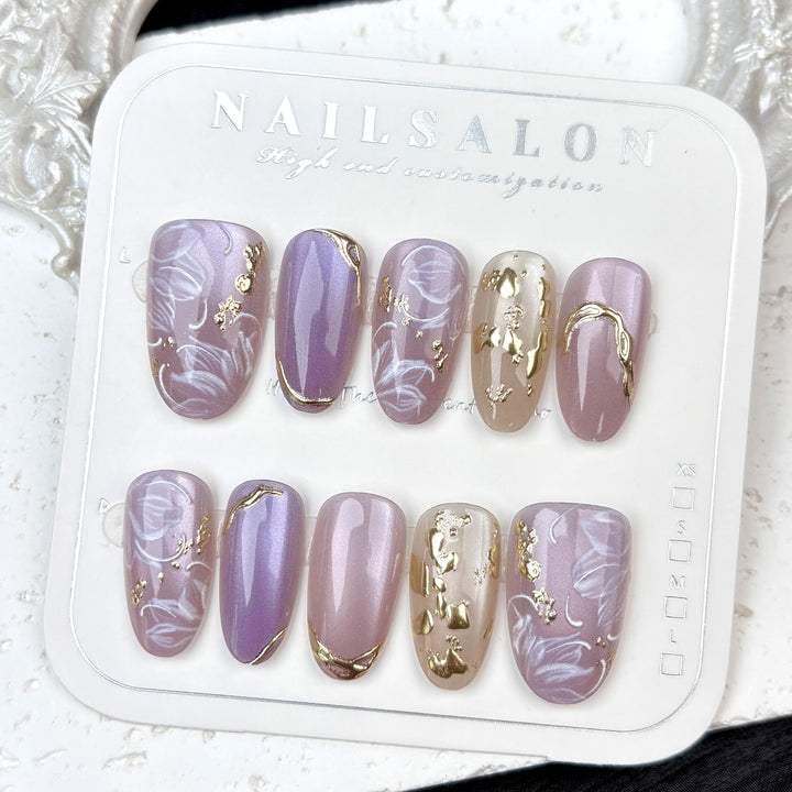 Elegant Decorative Press-On Nails