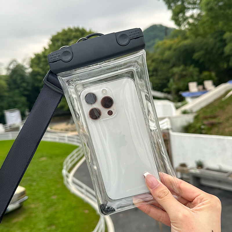 Waterproof phone pouch with adjustable lanyard and transparent touch-sensitive sleeve Bowlift