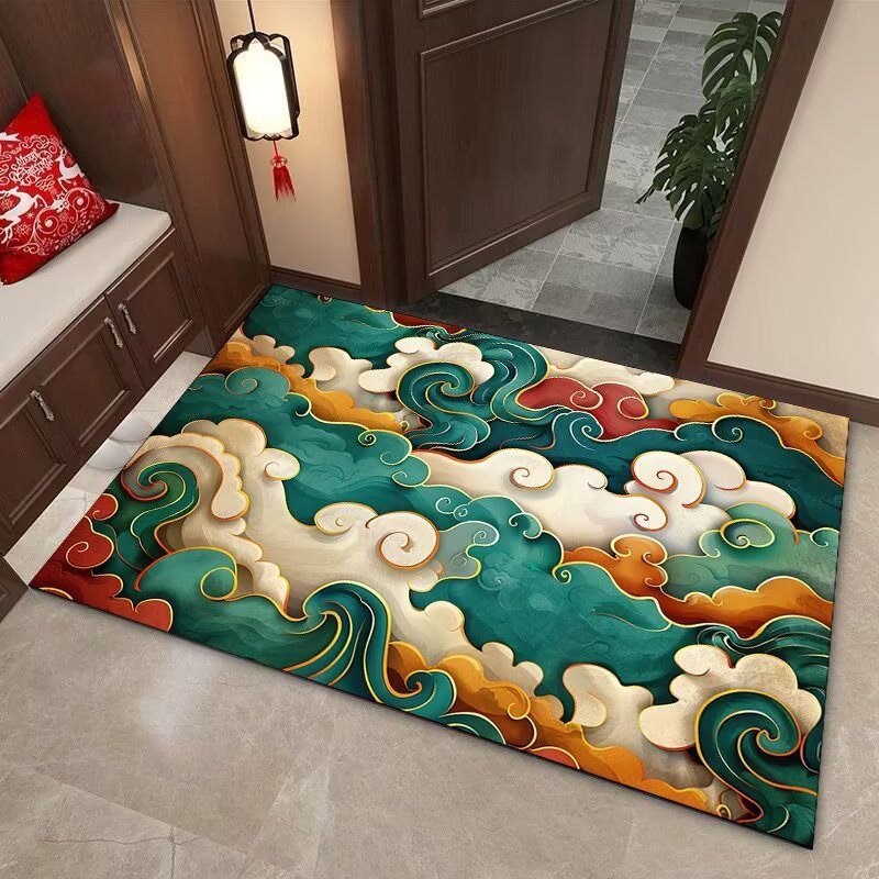 Elegant Cloud Motif Area Mat Bowlift