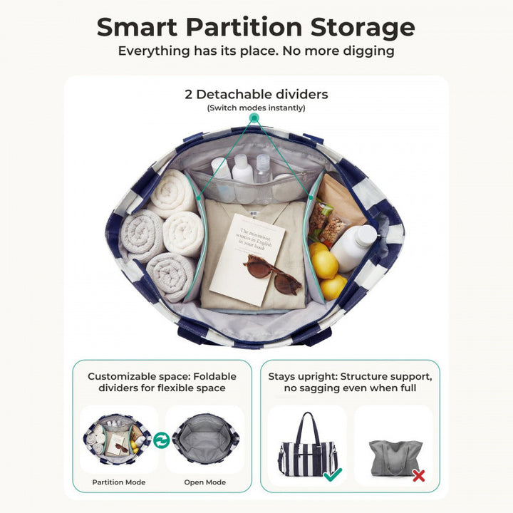 Fashionable tote bag with multifunctional compartments Bowlift