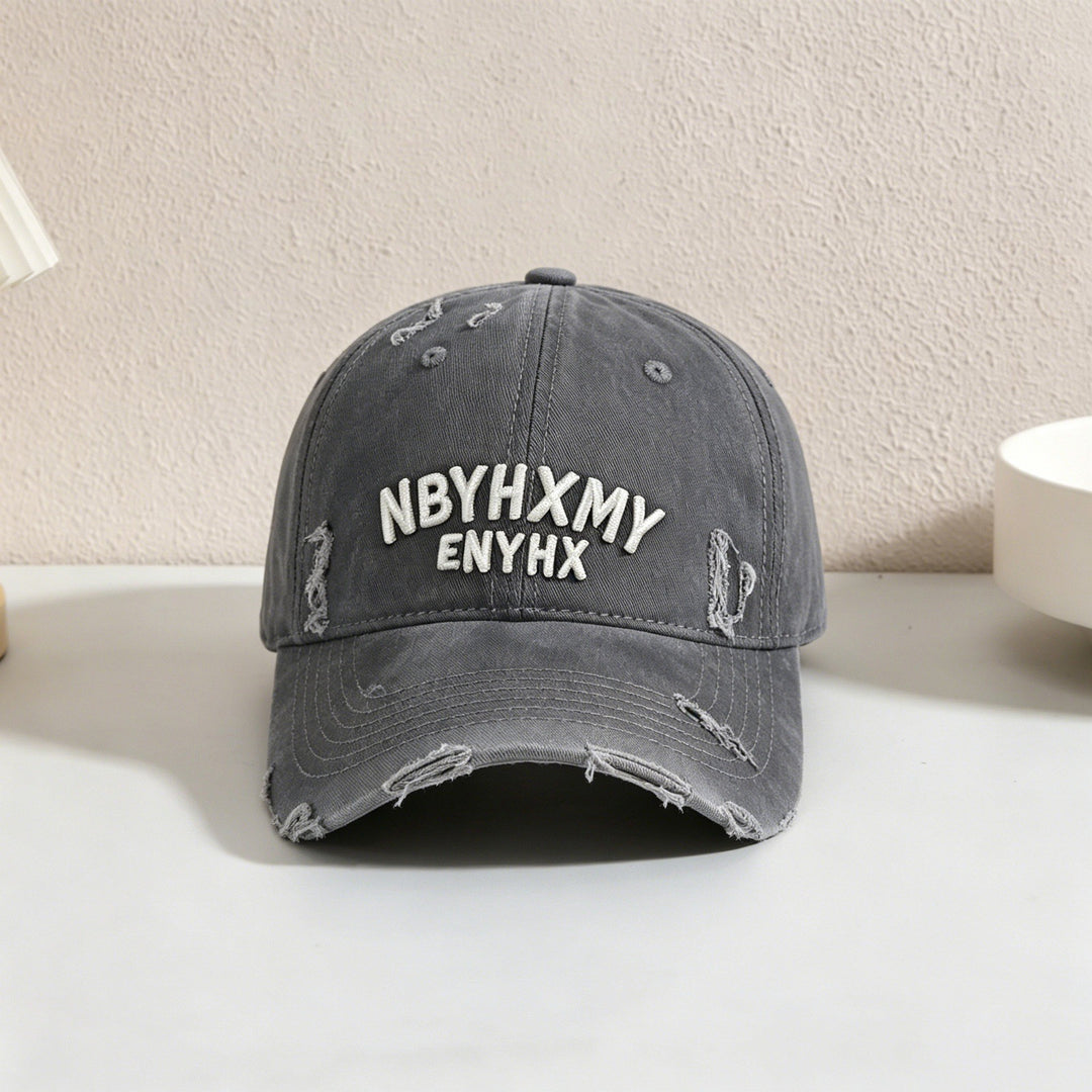 Men's Casual Distressed Textured Baseball Cap Bowlift