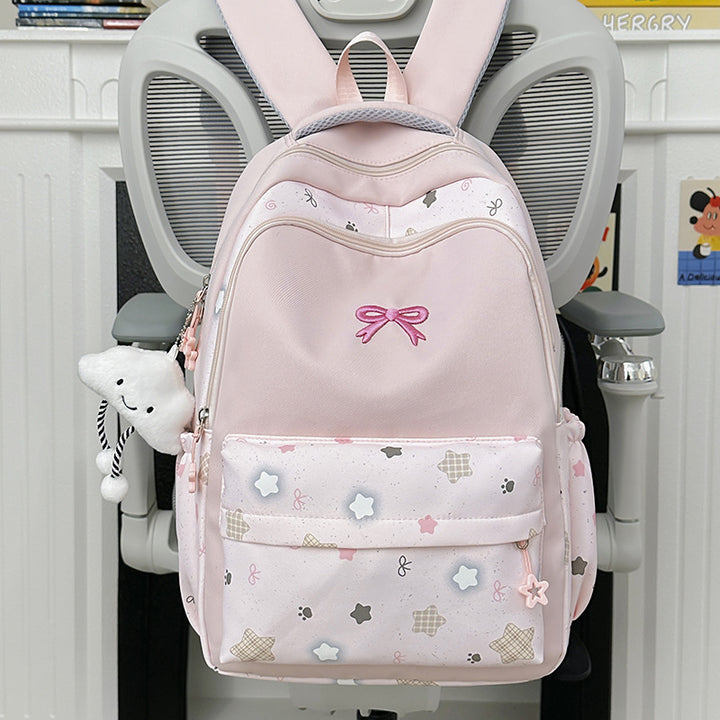 Cute Bunny-Themed Multi-Pocket School Backpack